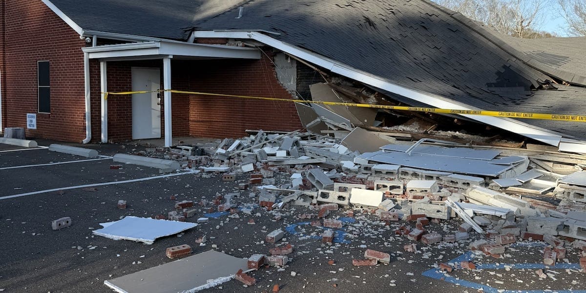 Recently renovated church in Pearl partially collapses