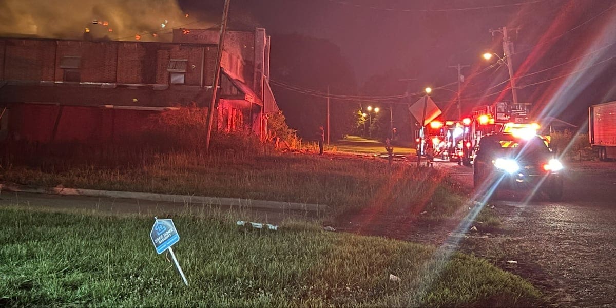 25,000 square foot building catches fire in Jackson