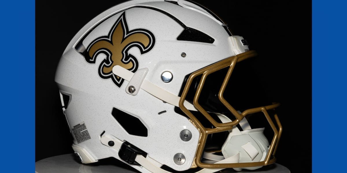 Saints unveil new helmet design