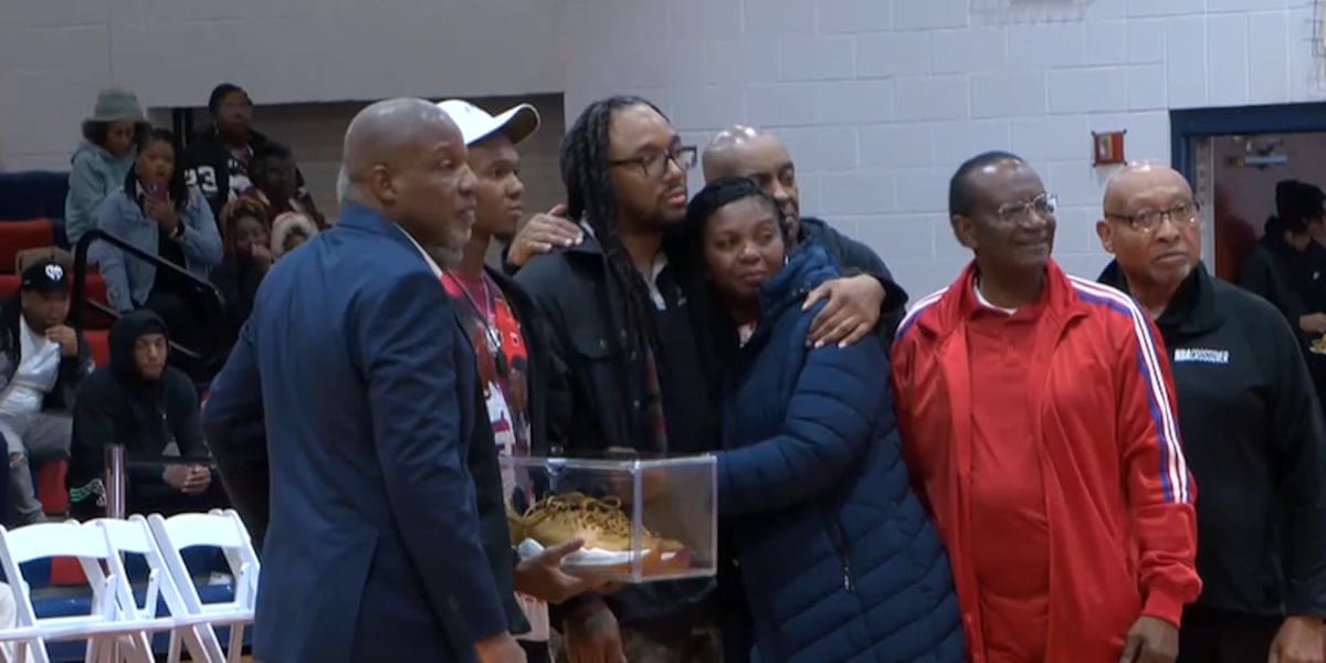Tougaloo basketball player honored before tip-off