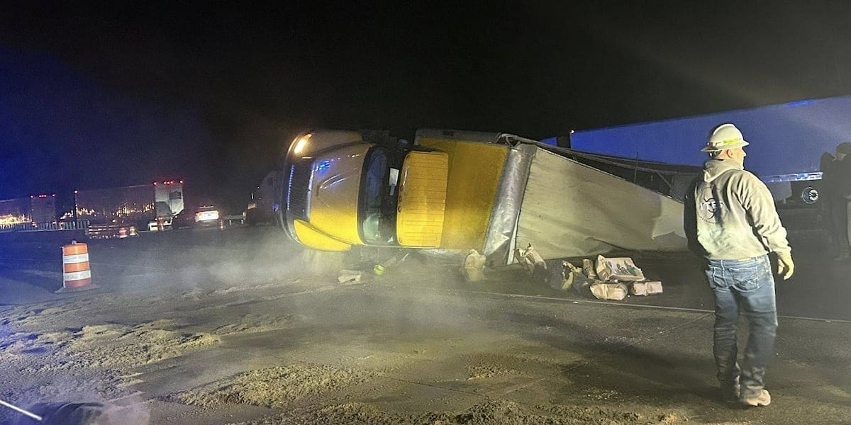 I-20 Eastbound closed after crash involving box truck, MHP says